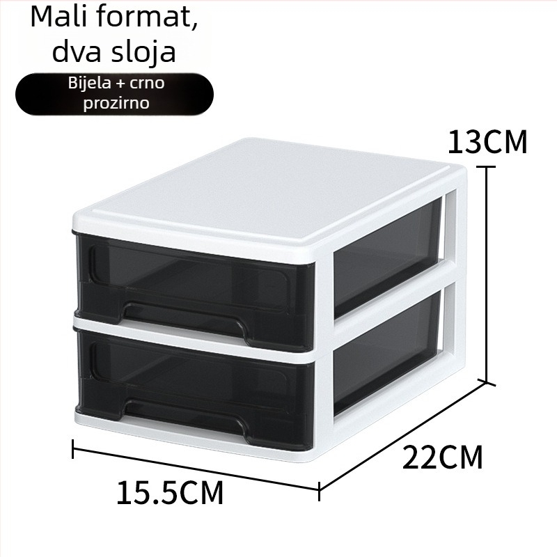 Stolna ladica za pohranu, prozirni plastični organizator za kozmetiku i uredski pribor