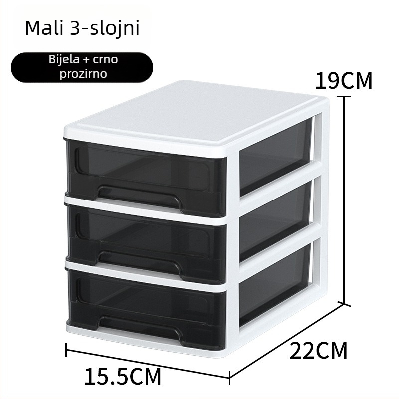 Stolna ladica za pohranu, prozirni plastični organizator za kozmetiku i uredski pribor