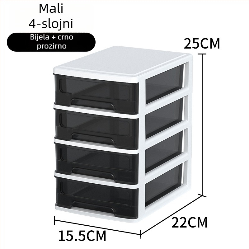 Stolna ladica za pohranu, prozirni plastični organizator za kozmetiku i uredski pribor