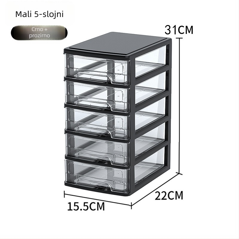 Stolna ladica za pohranu, prozirni plastični organizator za kozmetiku i uredski pribor