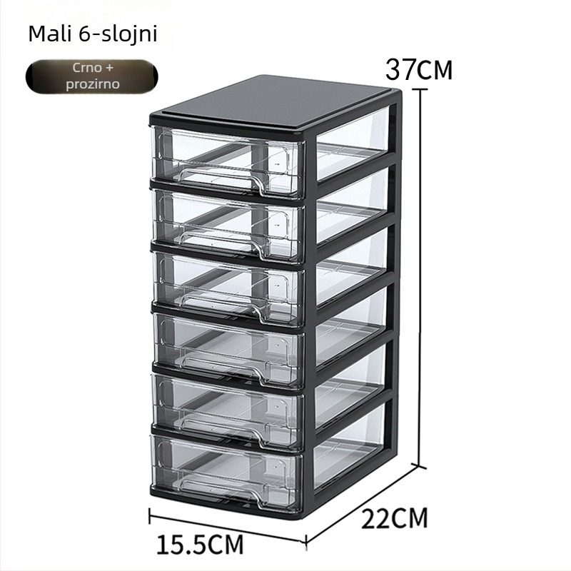 Stolna ladica za pohranu, prozirni plastični organizator za kozmetiku i uredski pribor