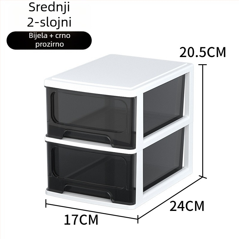 Stolna ladica za pohranu, prozirni plastični organizator za kozmetiku i uredski pribor