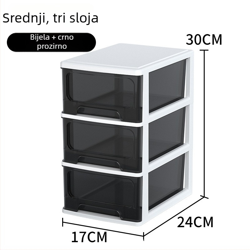 Stolna ladica za pohranu, prozirni plastični organizator za kozmetiku i uredski pribor