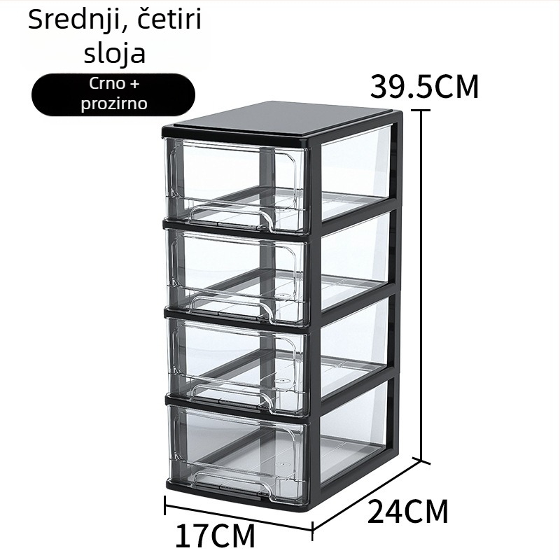 Stolna ladica za pohranu, prozirni plastični organizator za kozmetiku i uredski pribor