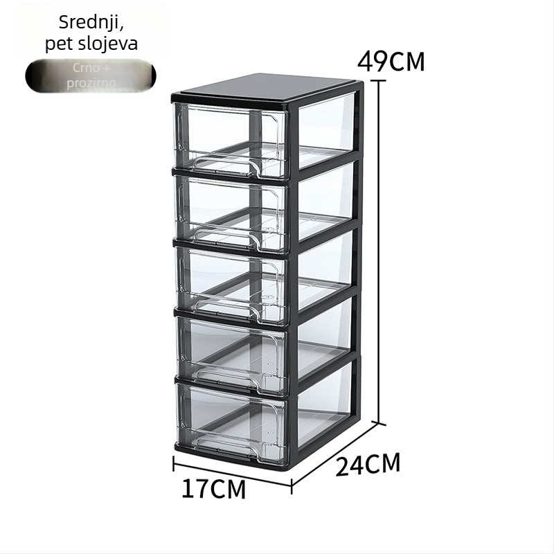 Stolna ladica za pohranu, prozirni plastični organizator za kozmetiku i uredski pribor