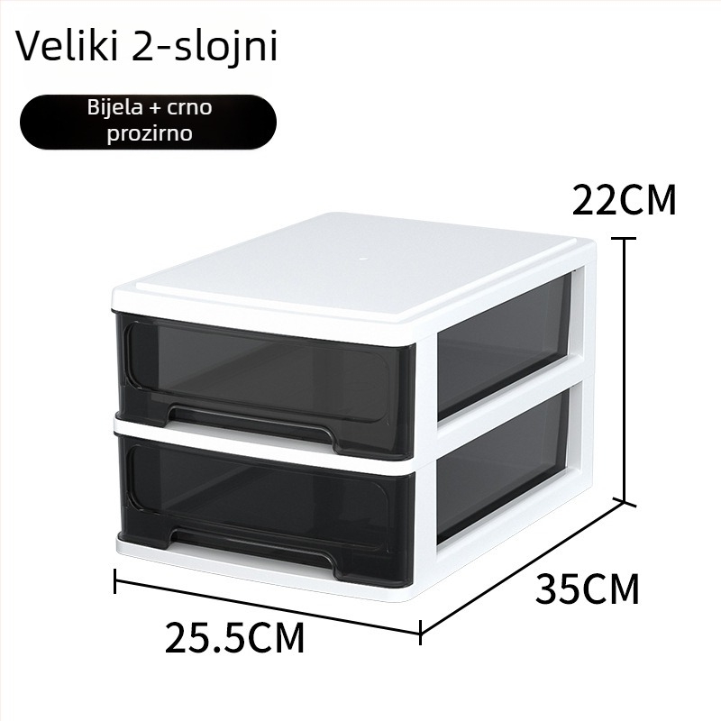 Stolna ladica za pohranu, prozirni plastični organizator za kozmetiku i uredski pribor