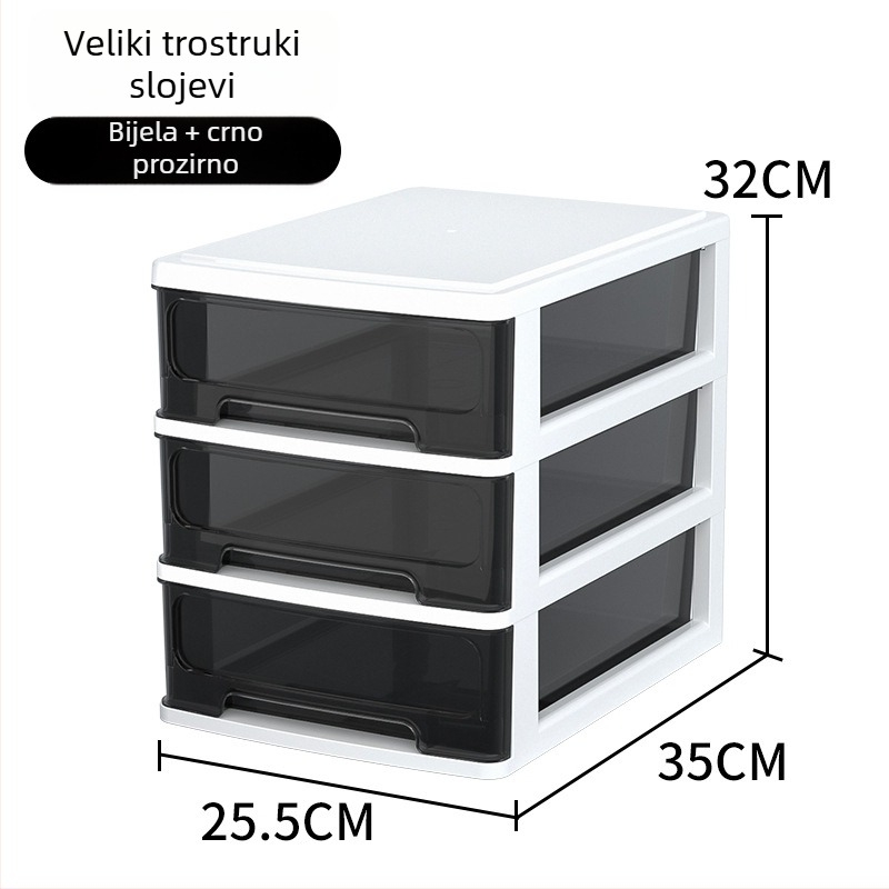 Stolna ladica za pohranu, prozirni plastični organizator za kozmetiku i uredski pribor