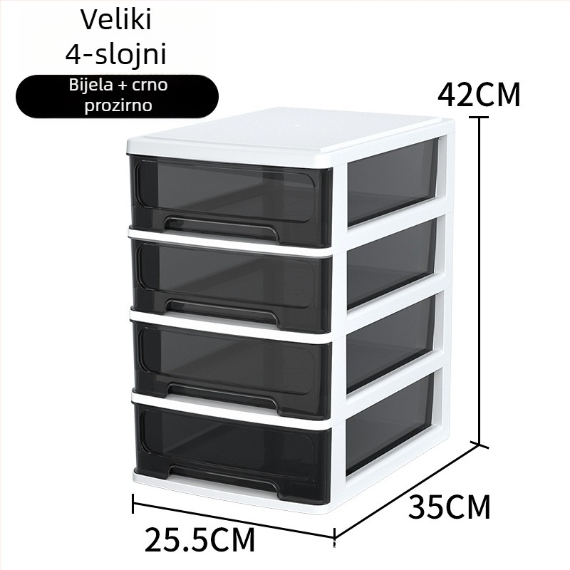 Stolna ladica za pohranu, prozirni plastični organizator za kozmetiku i uredski pribor