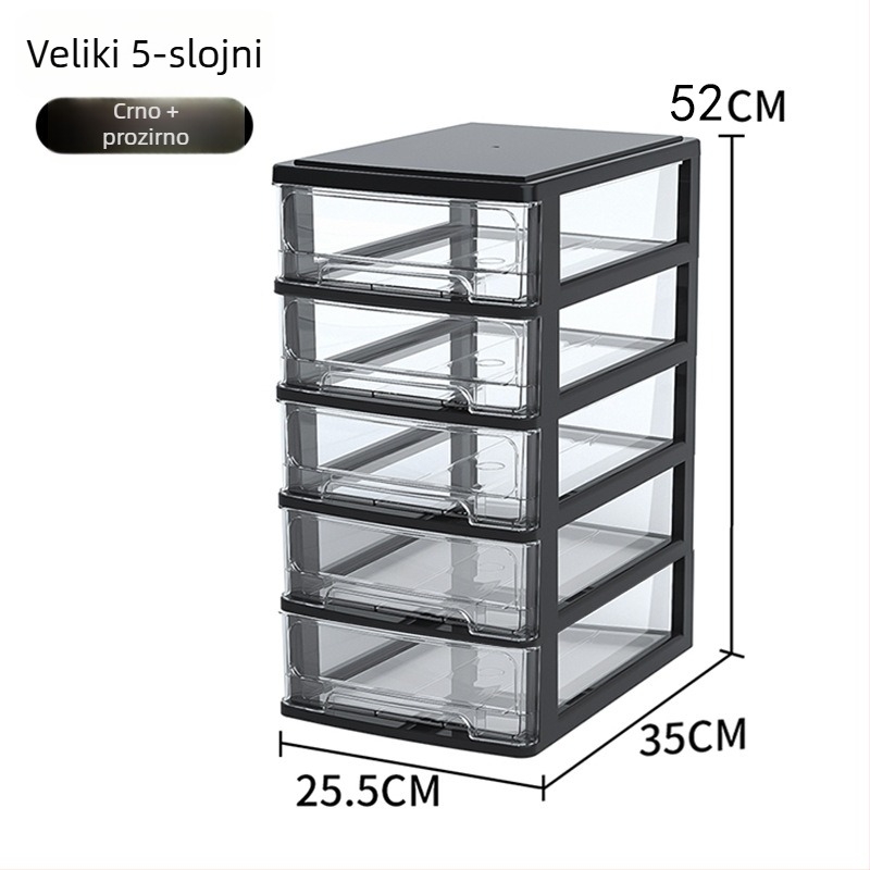 Stolna ladica za pohranu, prozirni plastični organizator za kozmetiku i uredski pribor