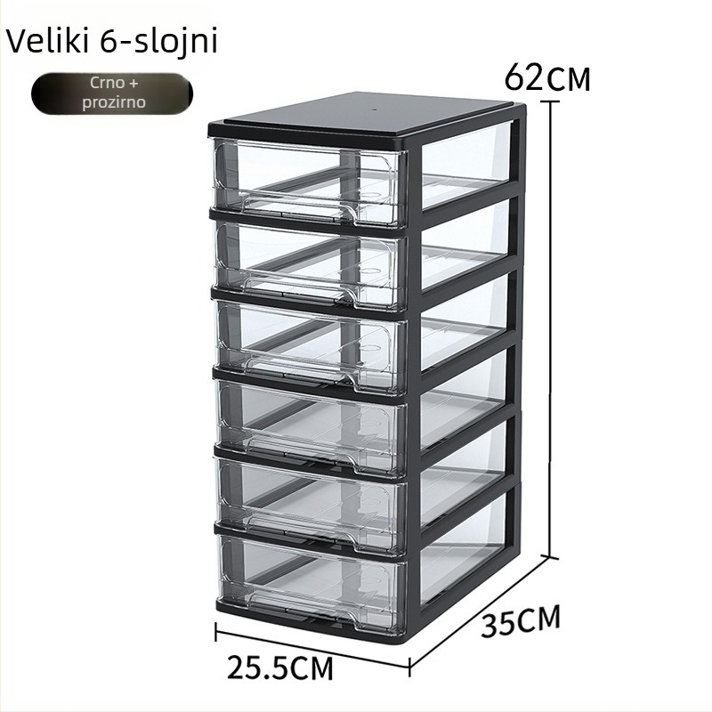 Stolna ladica za pohranu, prozirni plastični organizator za kozmetiku i uredski pribor