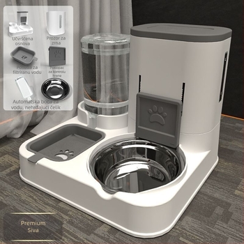 Automatska hranilica za kućne ljubimce s zdjelicama za mačku i psa (bez aplikacije, zdjelice nisu odvojive, bez privatnih marki)