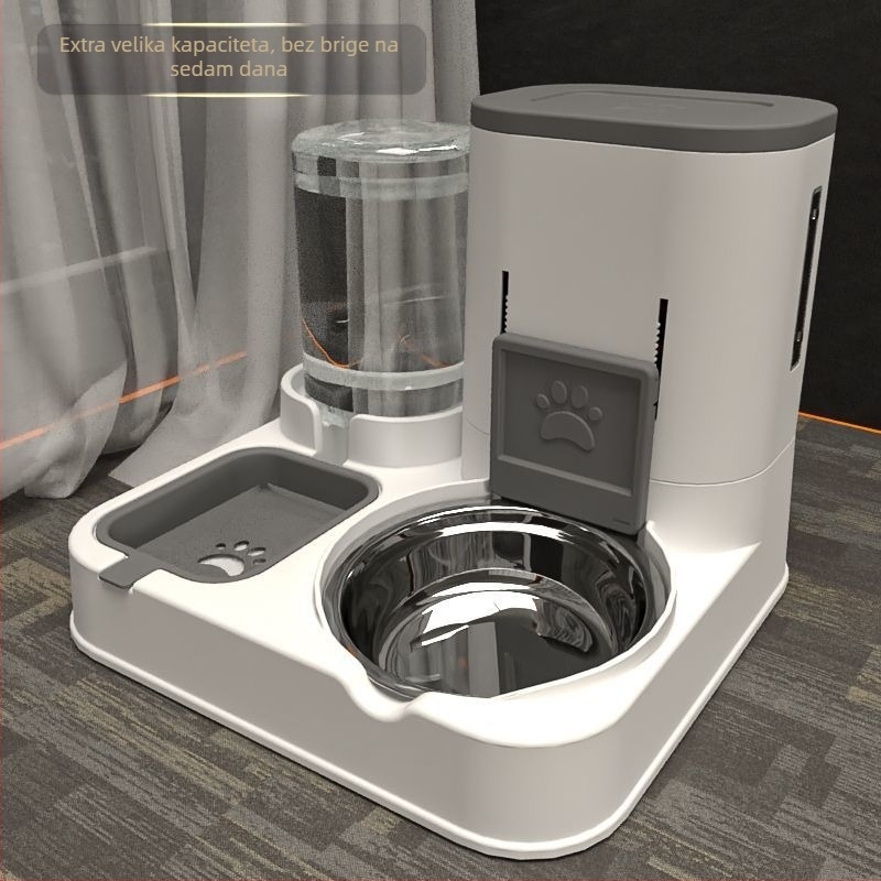 Automatska hranilica za kućne ljubimce s zdjelicama za mačku i psa (bez aplikacije, zdjelice nisu odvojive, bez privatnih marki)
