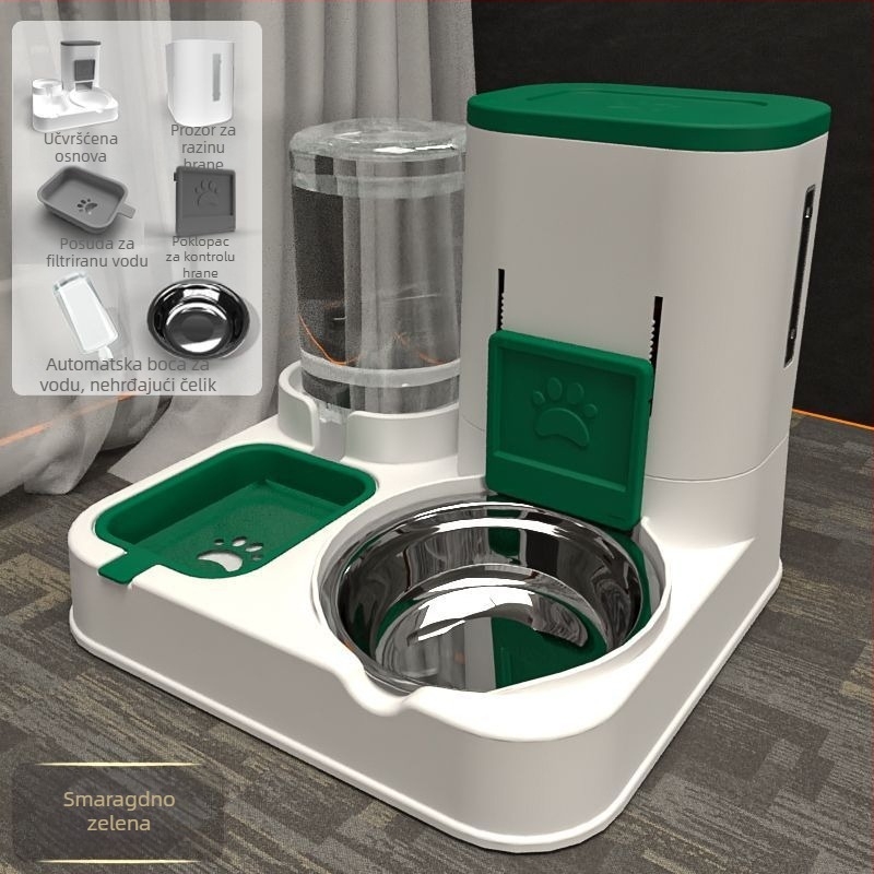 Automatska hranilica za kućne ljubimce s zdjelicama za mačku i psa (bez aplikacije, zdjelice nisu odvojive, bez privatnih marki)