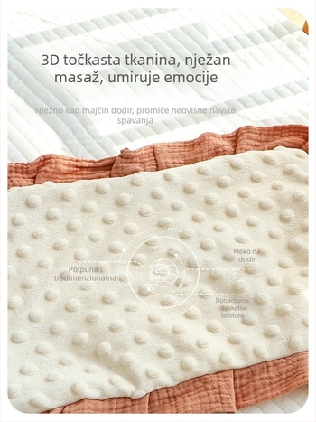 Jastuk oblaku za novorođenče, 100% pamuk, plosni jastuk s rubom volana, sigurnosni razred A, crtani stil.