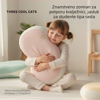 Three Cool Cats jastuk memorijske pjene u obliku mačjeg trbuha – pravokutni jastuk, poliuretanom punjen, 0,5–1,0 kg, za spavaću sobu