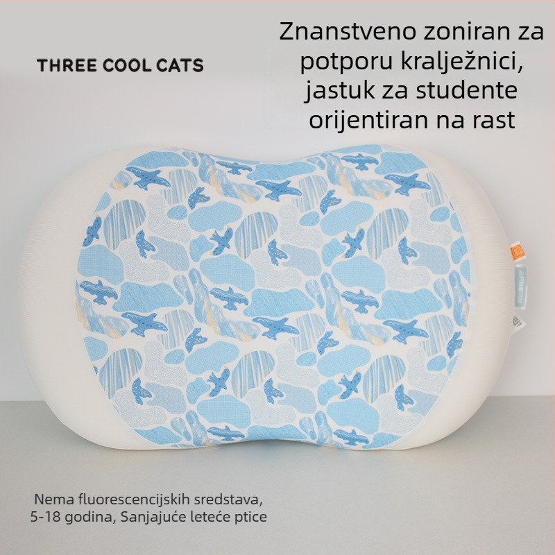 Three Cool Cats jastuk memorijske pjene u obliku mačjeg trbuha – pravokutni jastuk, poliuretanom punjen, 0,5–1,0 kg, za spavaću sobu