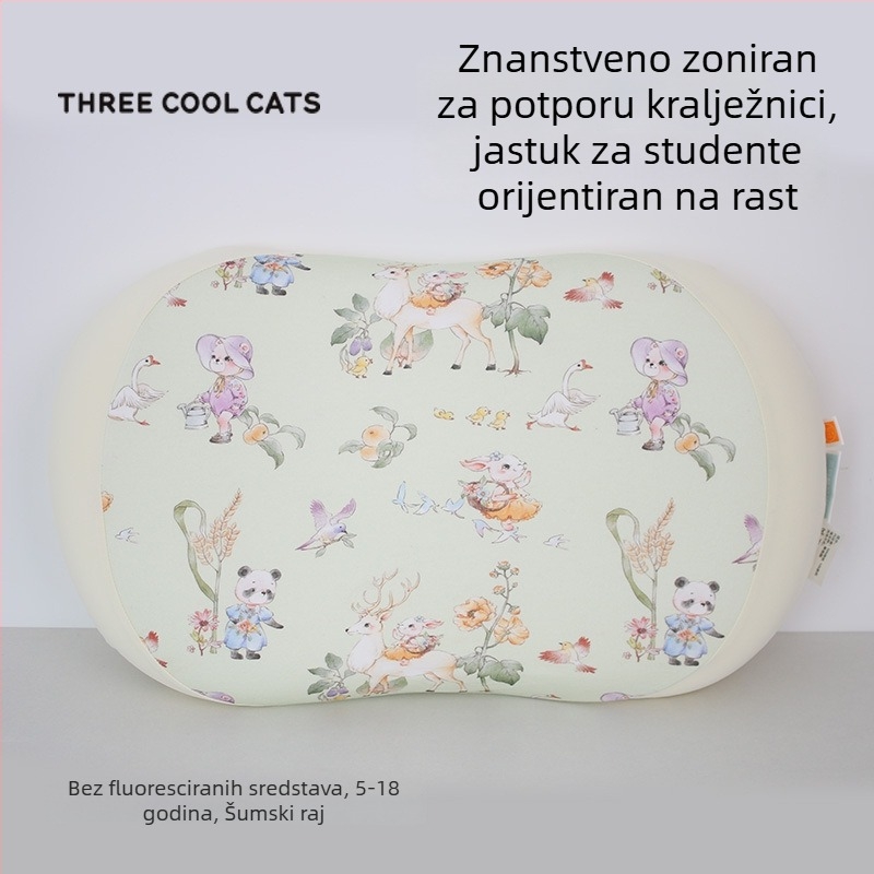Three Cool Cats jastuk memorijske pjene u obliku mačjeg trbuha – pravokutni jastuk, poliuretanom punjen, 0,5–1,0 kg, za spavaću sobu