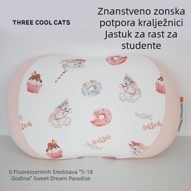 Three Cool Cats jastuk memorijske pjene u obliku mačjeg trbuha – pravokutni jastuk, poliuretanom punjen, 0,5–1,0 kg, za spavaću sobu
