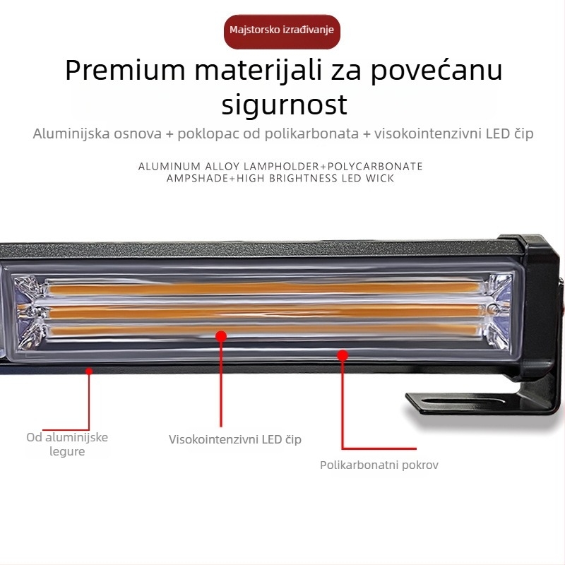 Kamionska COB duga strob svjetiljka za krov – aluminijska legura, 24V, 36W, vodootporna (Model: Long strobe light)