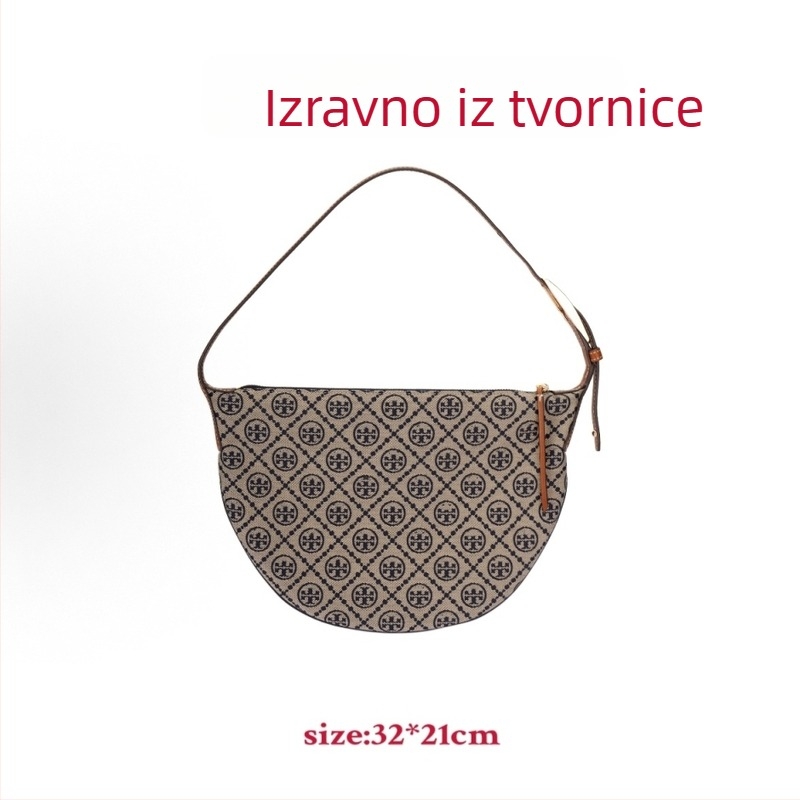 Platnena torba preko ramena, gradski minimalistički stil, dumpling oblik, zatvaranje na zip, unutarnja pretinica sa zipom, dvije naramenice