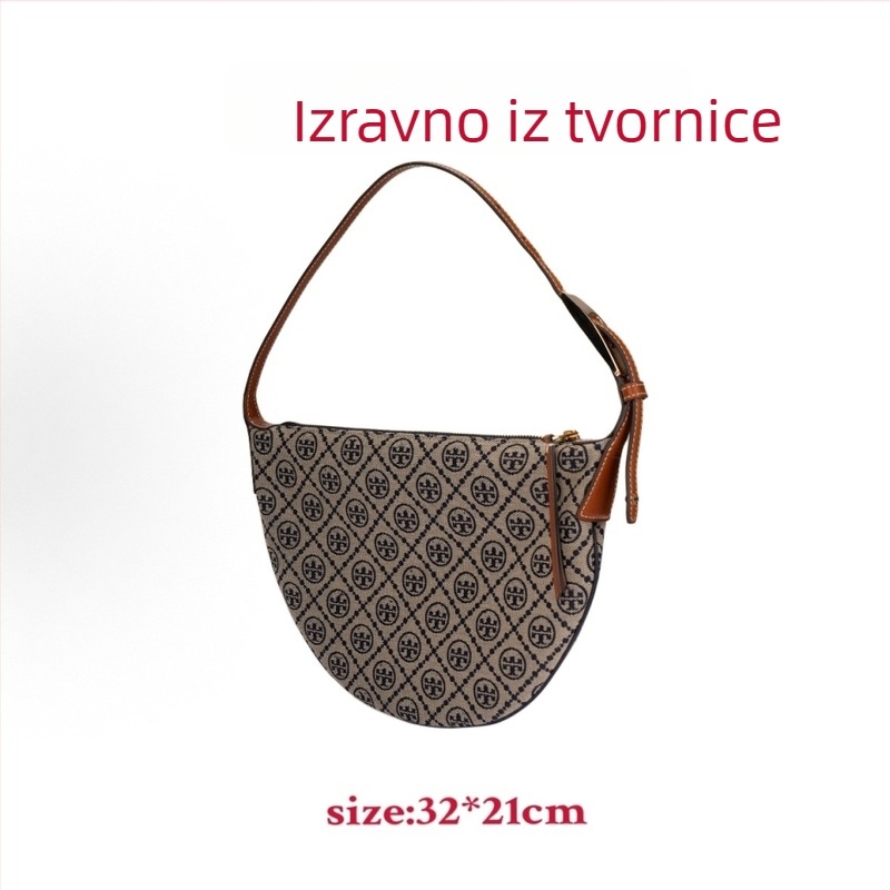 Platnena torba preko ramena, gradski minimalistički stil, dumpling oblik, zatvaranje na zip, unutarnja pretinica sa zipom, dvije naramenice