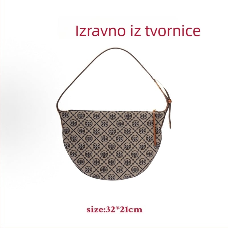 Platnena torba preko ramena, gradski minimalistički stil, dumpling oblik, zatvaranje na zip, unutarnja pretinica sa zipom, dvije naramenice