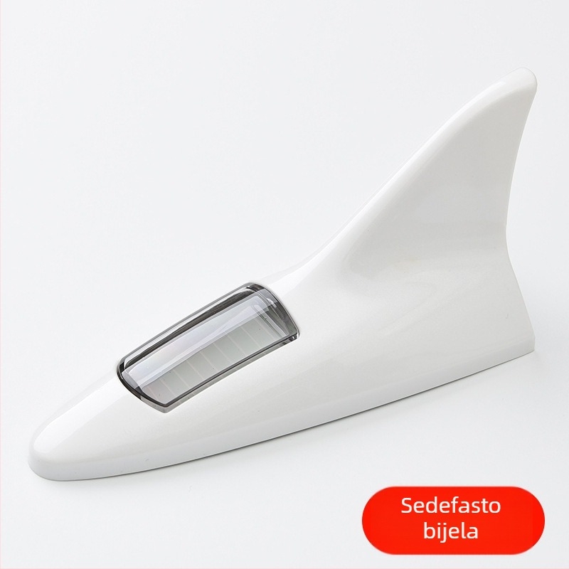 Solarna LED svjetlosna lampica s plutvom ajkule za auto, protiv sudara, 8 LED, dekorativna antena na krovu