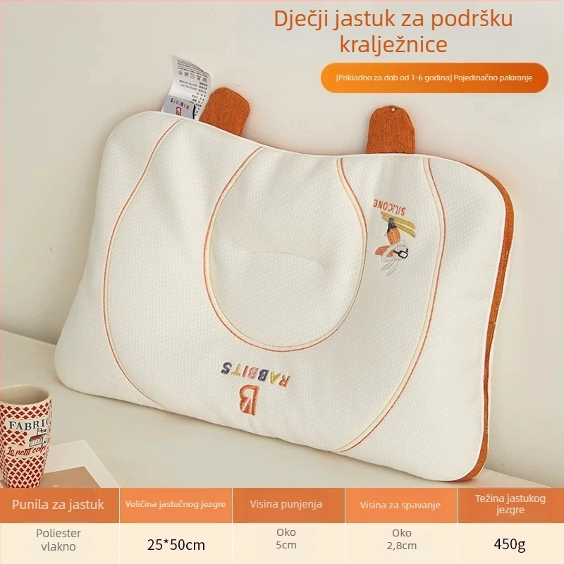 Dječji pravokutni jastuk s punilom od poliester vlakana; tkanina 70% poliester, 30% Lyocell; težina do 0,5 kg; pogodan za djecu.