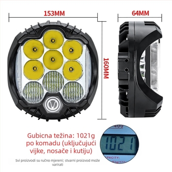 LED radna svjetiljka za terenska vozila s trostranim osvjetljenjem, univerzalna kompatibilnost, 9-36V, 4000 lm