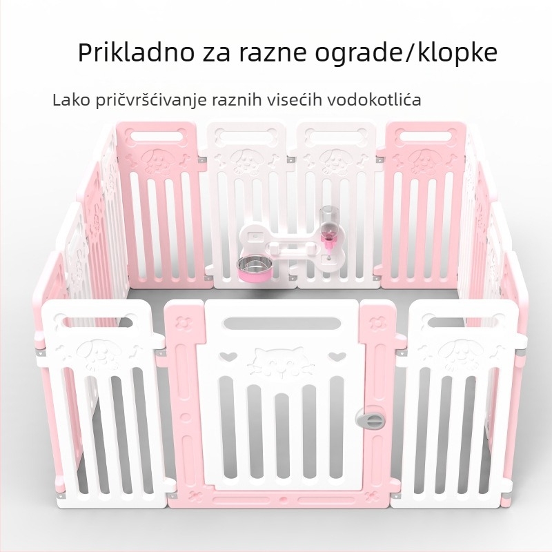 Viseći napajač vode za pse u kućici, plastični, automatska ishrana, sprječava prosipanje, kompatibilan s kućicama