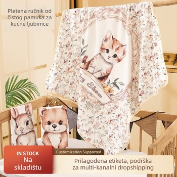 Meijia bell Baby Swaddle wrap - Dvostruki sloj, 100% pamuk, uzorak životinja/crtani, za novorođenčad 0–12 mjeseci