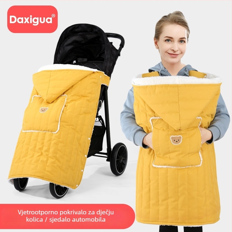 Deka za kolica za bebe — jesen-zima topla i otporna na vjetar, flanel materijal, korejski stil, za novorođenčad do 6 godina
