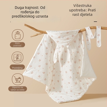 Deka za novorođenče s 95% čiste pamuke i poliester punjenje – crtani uzorak, pogodna za proljeće, jesen i zimu