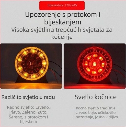 Kamionska LED strobo svjetla 12-24V, stražnje svjetlo i bočno svjetlo, antifog za prikolicu