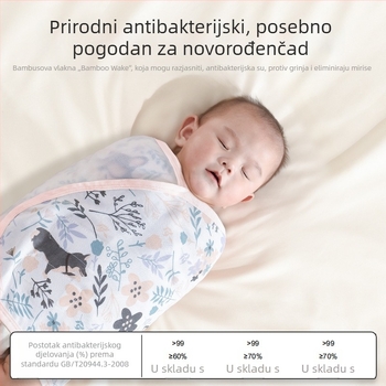 Zavinjač za novorođenče od bambusovih vlakana – koži prijazna, sve sezone, sigurnost Klasa A, uzorci: životinje, crtani likovi i cvijeće