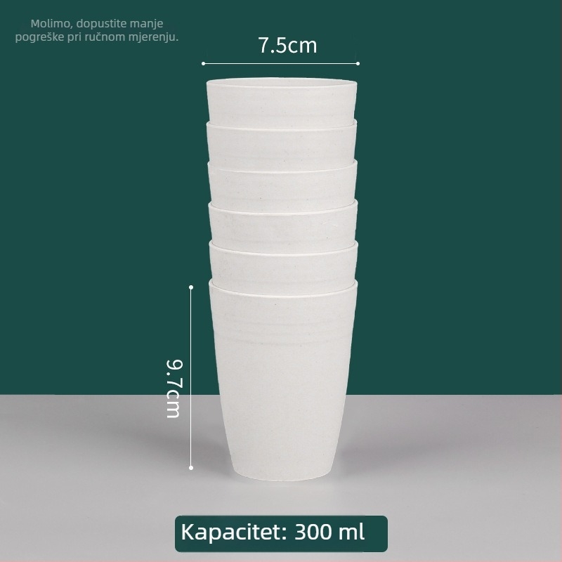 Jednokratna čaša od rižine ljuske, prehrambene kvalitete, kapacitet 101–200 ml, pogodna za mikrovalnu, biološki razgradiva