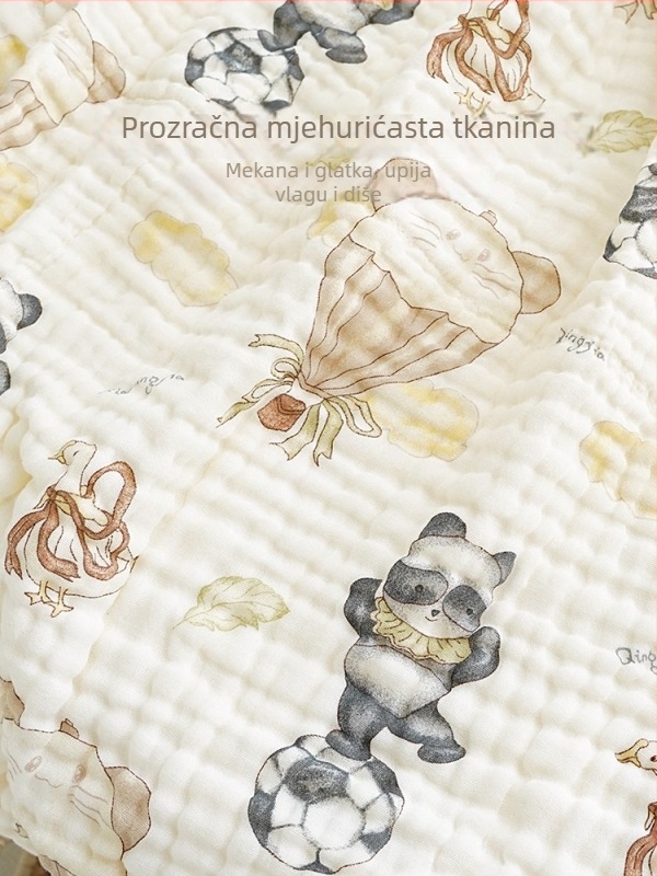 Dječji ručnik za kupanje od pamukaste gaze — upijajući, uzor crtani, sve sezone, za djecu 1–3 godine