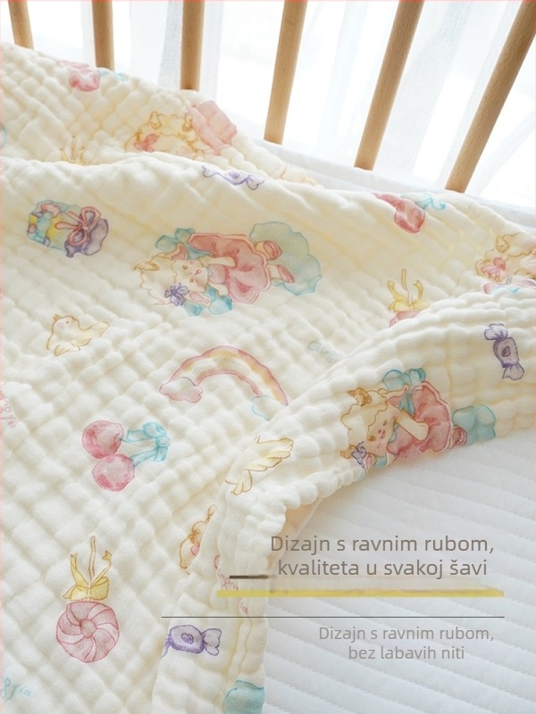 Dječji ručnik za kupanje od pamukaste gaze — upijajući, uzor crtani, sve sezone, za djecu 1–3 godine