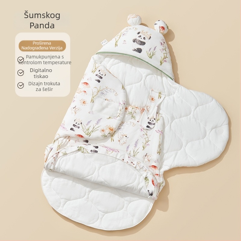 Butterfly swaddle deka za novorođenčad – 100% pamuk, 500–800 g, jesen/zima, lagani luksuz stil, mogućnost prilagođavanja