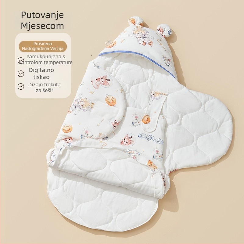 Butterfly swaddle deka za novorođenčad – 100% pamuk, 500–800 g, jesen/zima, lagani luksuz stil, mogućnost prilagođavanja