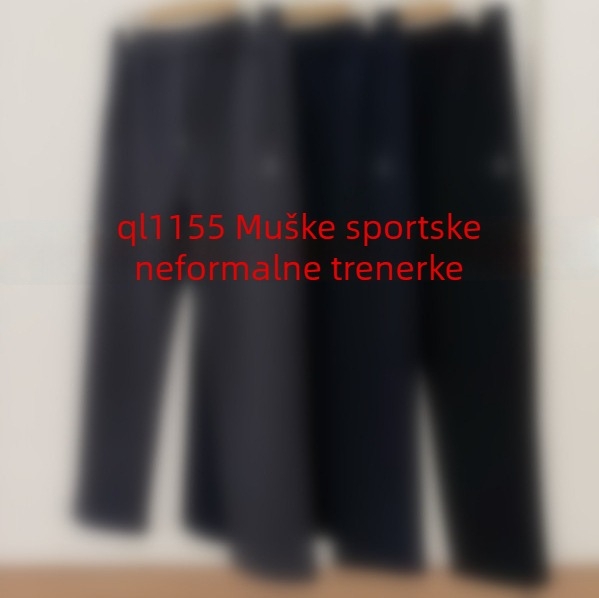 ql1155 Muške sportske casual trenirke od terry materijala, 65% poliester + 35% pamuk, 280 g/m², ravni kroj, proljeće 2025