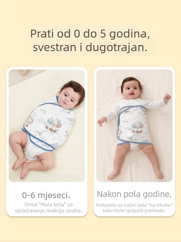 Zavinjaća za novorođenče od pamuka, s crtić motivom, cijele sezone, za dob 0–12 mjeseci