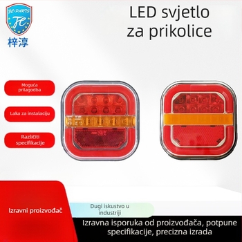 Kvadratna LED stražnja svjetiljka za prikolicu, LED, 12-36V, 0,5A