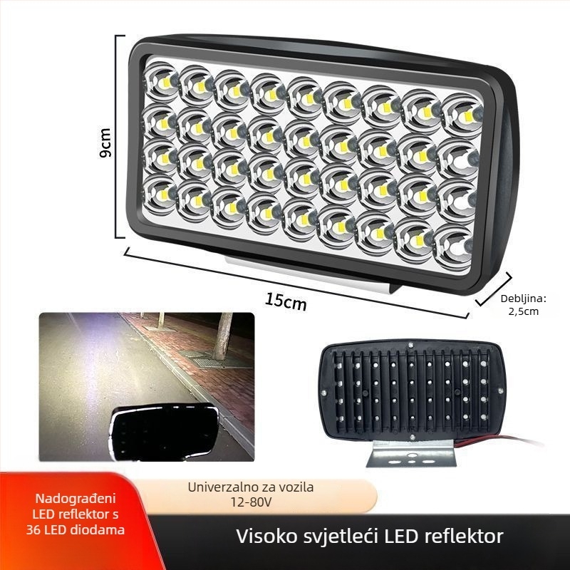 LED prednje svjetlo za automobil – visok i nizak snop, 12V-80V, retrofit reflektor za električna vozila, traktore i četverokotače