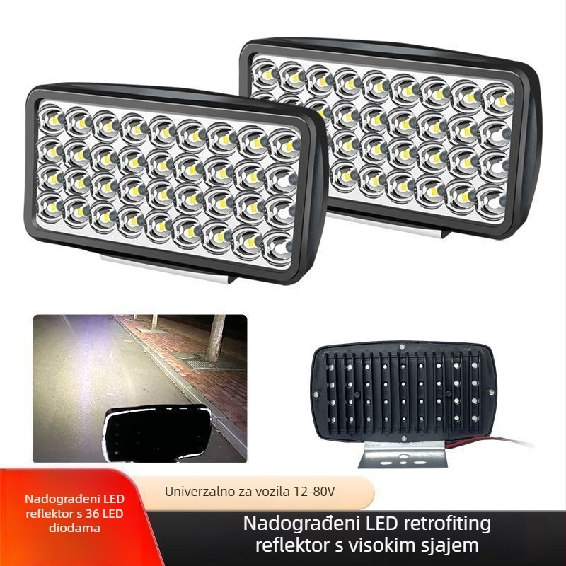 LED prednje svjetlo za automobil – visok i nizak snop, 12V-80V, retrofit reflektor za električna vozila, traktore i četverokotače