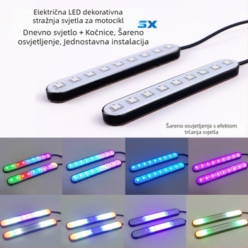 Moto LED dekorativni svjetlosni trak, samoljepljiv, višemodirani način osvjetljenja, svjetla za vožnju i kočenje, 12V, ABS kućište, SX-155