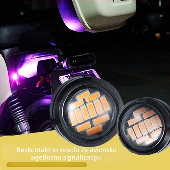 TECKZOOM Stražnja LED svjetla za automobile i motocikle, model Slow Flash Airplane Light, 12V, aluminijsko kućište