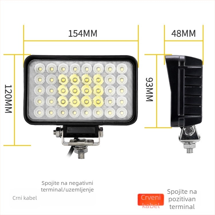 LED radna svjetla za ekskavatore i građevinske strojeve — 80W, 12V, aluminijska legura, model ZS-1582, otporno na udarce
