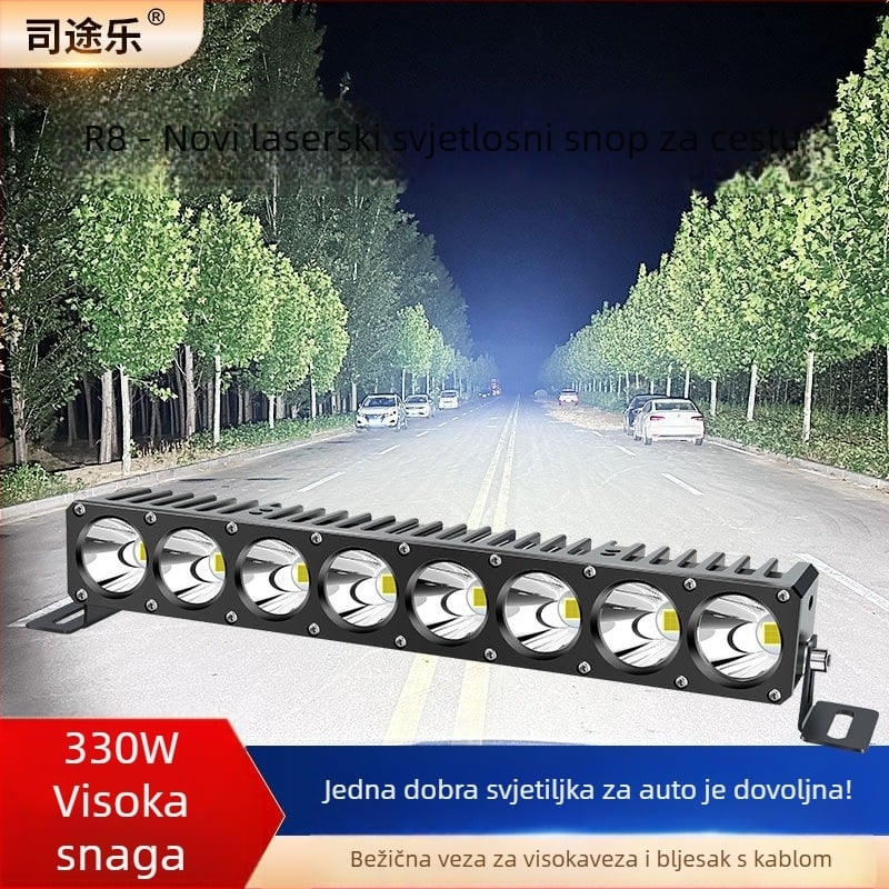 Auto LED reflektor s laserskim kanonom, 330W, 12V, aluminijsko kućište, dugačak domet svjetlosnog bara za kamion, svjetlo za maglu