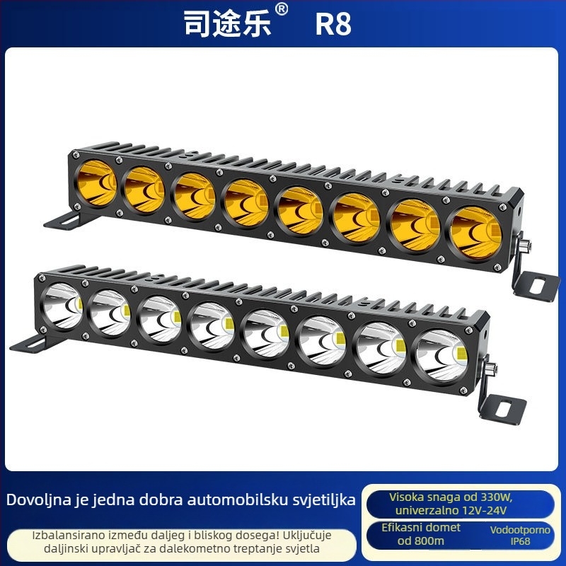 Auto LED reflektor s laserskim kanonom, 330W, 12V, aluminijsko kućište, dugačak domet svjetlosnog bara za kamion, svjetlo za maglu